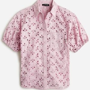 New J Crew Spring garden top in eyelet BQ223 Pale Orchid Pink 14